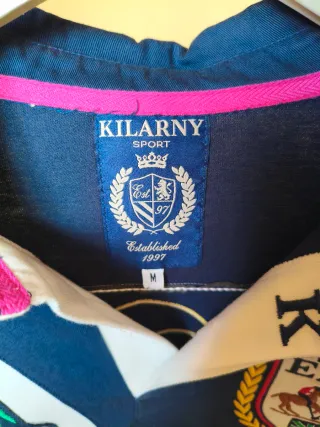 Polo deportivo Kilarny hombre azul y rosa