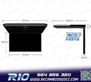 PANTALLA FULL HD PARA TECHO DE 19,5 "