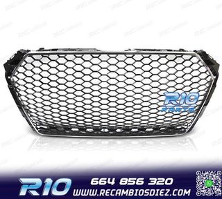 PARRILLA AUDI A4 B9 15-19 LOOK RS CROMADO NEGRO