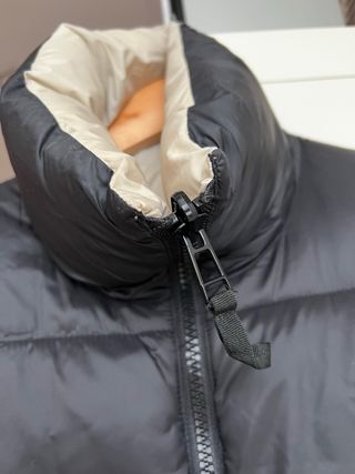 Chaleco acolchado reversible negro y beige t.S/M