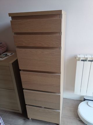 Cómoda 6 cajones roble IKEA MALM