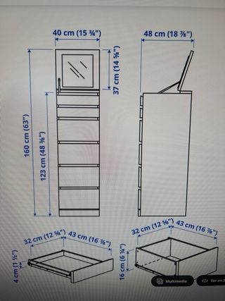 Cómoda 6 cajones roble IKEA MALM