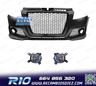 PARAGOLPES DELANTERO AUDI A3 8P 08-12 LOOK RS3 NEGRO CON FAR