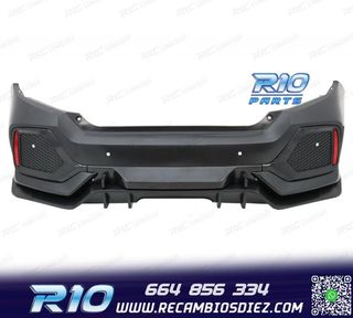 PARAGOLPES TRASERO HONDA CIVIC 16- LOOK TYPE R