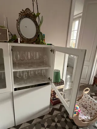 Vitrina Consola Blanca y Transparente