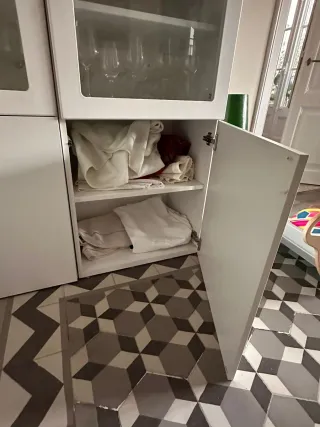 Vitrina Consola Blanca y Transparente