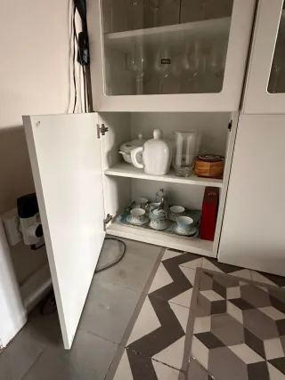 Vitrina Consola Blanca y Transparente