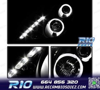 FAROS TOYOTA CELICA 01-07 OJOS DE ANGEL FONDO NEGRO