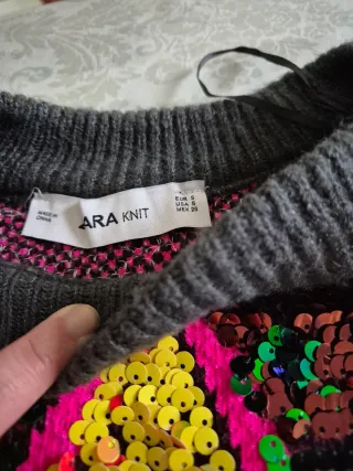 Jersey Zara Lentejuelas Multicolor