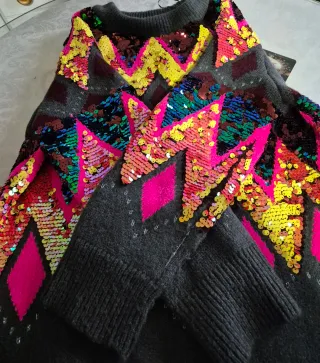 Jersey Zara Lentejuelas Multicolor