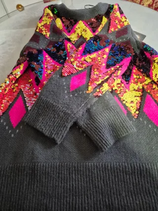 Jersey Zara Lentejuelas Multicolor