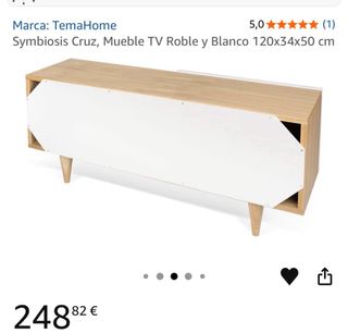 Mueble TV madera y blanco