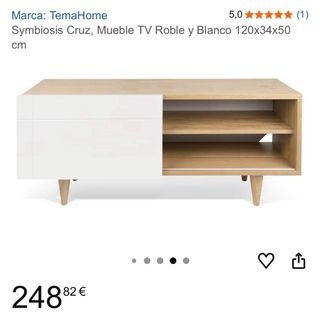 Mueble TV madera y blanco
