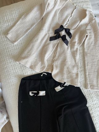 Conjunto Zara Top y Pantalón Negro