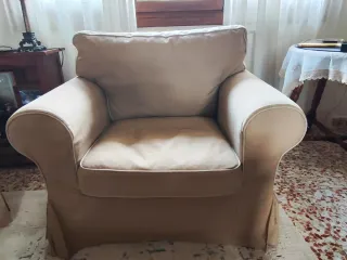 Sofá 2 plazas + sillón beige