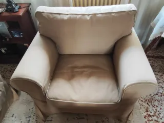 Sofá 2 plazas + sillón beige