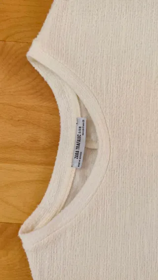 Abito corto bianco in tessuto operato ZARA Trafalu