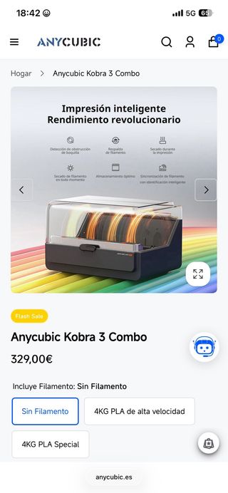 Impresora 3D Anycubic Kobra 3 Combo