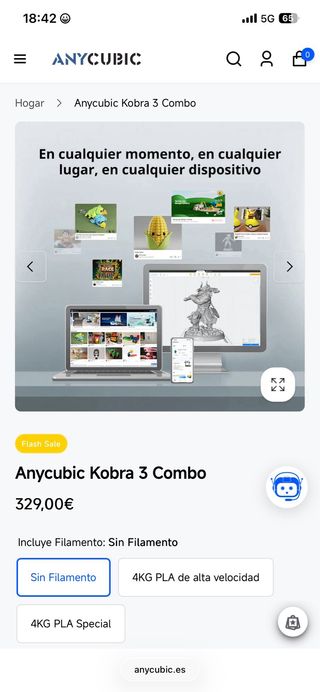 Impresora 3D Anycubic Kobra 3 Combo