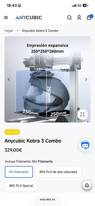 Impresora 3D Anycubic Kobra 3 Combo