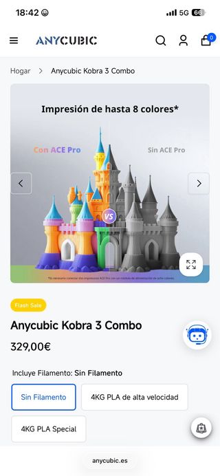 Impresora 3D Anycubic Kobra 3 Combo