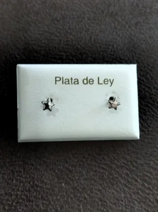 Pendientes Estrella Plata de Ley Niña/Bebé nuevos.