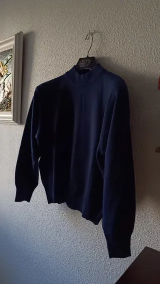 Jersey cuello alto azul Talla M-L