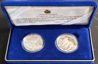San Marino 2 Monete Argento 10.000 Lire