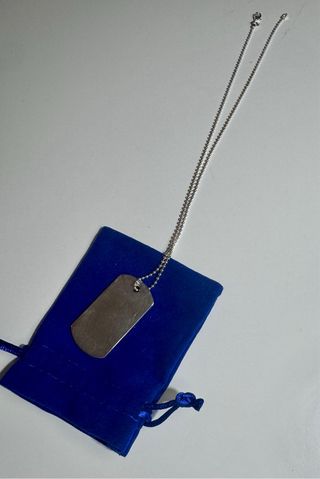 Collar Gucci Plata 925 Placa Militar