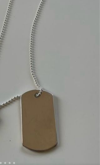 Collar Gucci Plata 925 Placa Militar