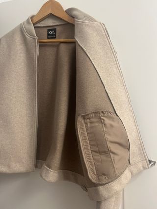 Chaqueta Zara Beige Mujer
