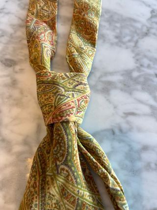 Corbata Yves Saint Laurent Paisley Oro Multicolor