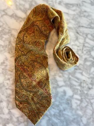 Corbata Yves Saint Laurent Paisley Oro Multicolor