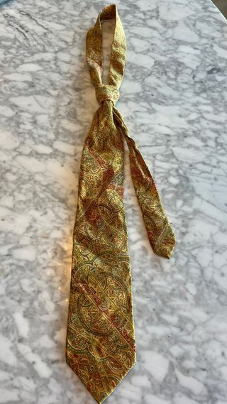 Corbata Yves Saint Laurent Paisley Oro Multicolor