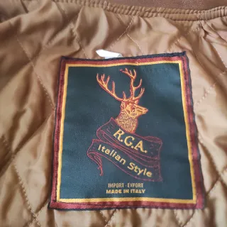 Cazadora de cuero marrón hombre