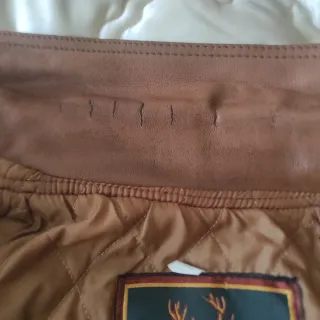 Cazadora de cuero marrón hombre