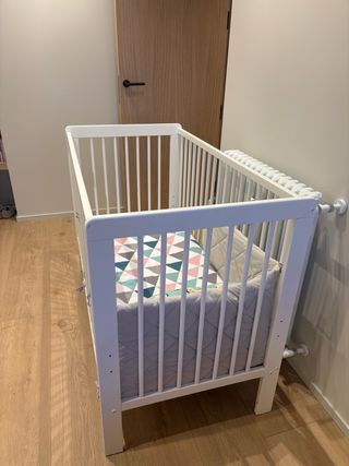 Cuna blanca 60x120 con colchón