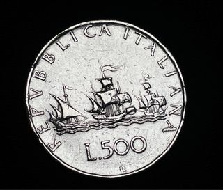 Moneta in argento 500 lire 1960 Repubblica Italiana