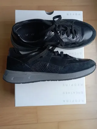 Zapatillas Geox Negras Piel y Ante