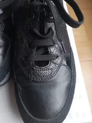 Zapatillas Geox Negras Piel y Ante