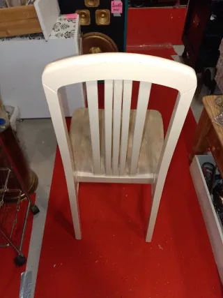 6Sillas de comedor de madera y tela