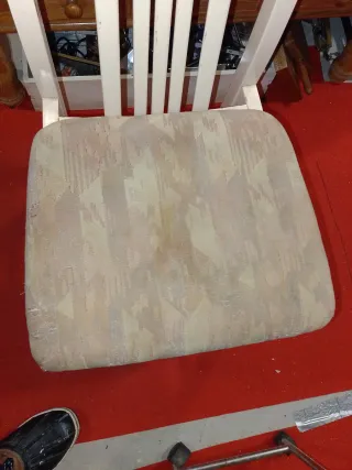 6Sillas de comedor de madera y tela