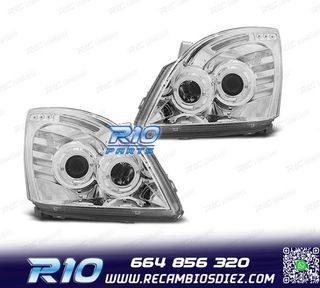 FAROS TOYOTA LAND CRUISER FJ120 03-08 OJOS ANGEL FONDO CROMO