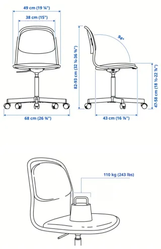 Silla de oficina negra IKEA