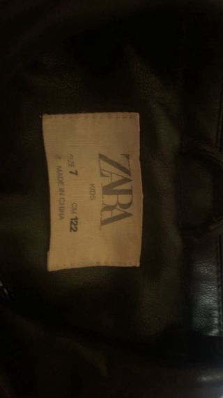 Chaqueta cuero niña Zara negra