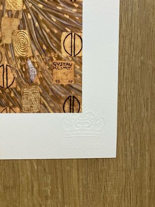 Lámina Klimt Dorada Papel Grueso 42.5x42.5cm