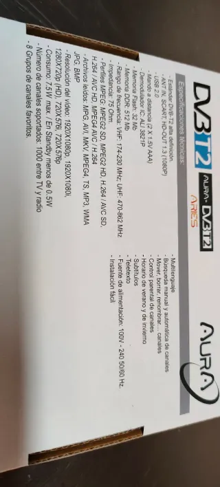 Decodificador TDT Aura DVB-T2