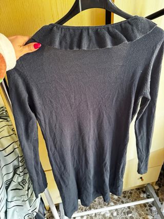 Vestito maglione blu notte con bottoni