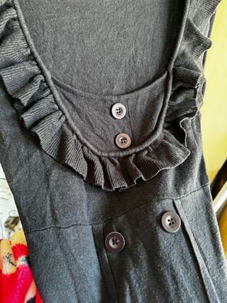 Vestito maglione blu notte con bottoni