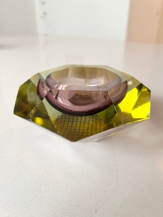 Cenicero Vintage Murano Lila y Amarillo